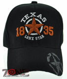 NEW! TEXAS TX 1835 REVOLUTION LONE STAR CAP HAT BLACK