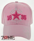 NEW! TEXAS TX 1835 REVOLUTION LONE STAR CAP HAT PINK