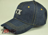 NEW! TEXAS TX METAL BLUE JEANS CAP HAT 100% COTTON BLUE