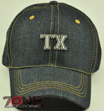 NEW! TEXAS TX METAL BLACK JEANS CAP HAT 100% COTTON BLACK
