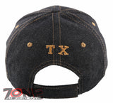 NEW! TEXAS TX BLACK JEANS BALL CAP HAT BLACK