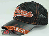 NEW! W/LEATHER TEXAS TX MESH CAP HAT BLACK
