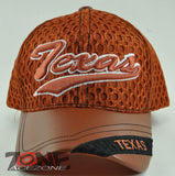 NEW! W/LEATHER TEXAS TX MESH CAP HAT ORANGE