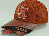 NEW! W/LEATHER TX TEXAS TX MESH CAP HAT ORANGE
