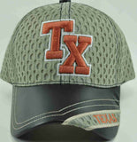 NEW! W/LEATHER TX TEXAS TX MESH CAP HAT TAN