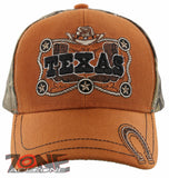 NEW! TEXAS STAR HAT BOOTS HORSESHOE COWBOY CAP HAT ORANGE