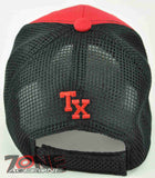 NEW! TX TEXAS TX MESH CAP HAT RED