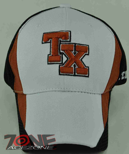 NEW! TX TEXAS TX MESH CAP HAT WHITE
