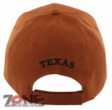 NEW! TEXAS FOREVER SKULL CACTUS BALL CAP HAT ORANGE