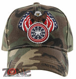 NEW! EAGLE USA ROUND STAR FLAG BALL CAP HAT CAMO