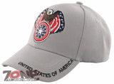 NEW! EAGLE USA ROUND STAR FLAG BALL CAP HAT GRAY