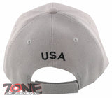 NEW! EAGLE USA ROUND STAR FLAG BALL CAP HAT GRAY
