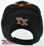 NEW! TEXAS LONE STAR TX TWO TONE SIDE CAP HAT BLACK