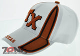 NEW! TEXAS LONE STAR TX TWO TONE SIDE CAP HAT WHITE