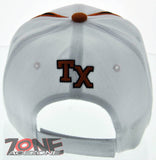 NEW! TEXAS LONE STAR TX TWO TONE SIDE CAP HAT WHITE