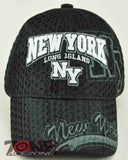 NEW! MESH NY NEW YORK LONG ISLAND CAP HAT BLACK