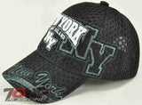 NEW! MESH NY NEW YORK LONG ISLAND CAP HAT BLACK