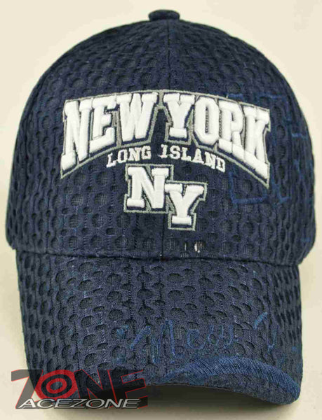 NEW! MESH NY NEW YORK LONG ISLAND CAP HAT NAVY