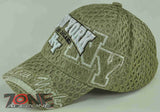 NEW! MESH NY NEW YORK LONG ISLAND CAP HAT TAN