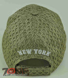 NEW! MESH NY NEW YORK LONG ISLAND CAP HAT TAN