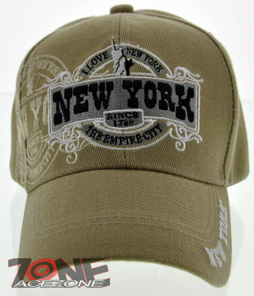 NEW! NEW YORK THE EMPIRE CITY SINCE 1788 NYC CAP HAT TAN