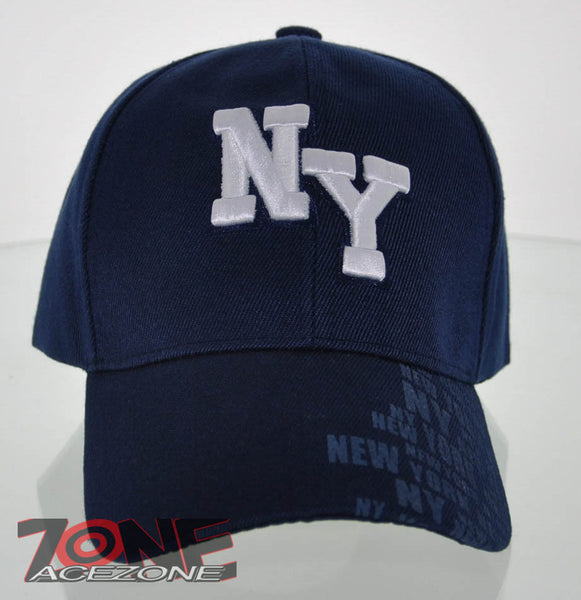 NEW! NEW YORK CITY EMPIRE CITY NYC SIDE PRINT CAP HAT NAVY