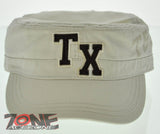 NEW TEXAS TX 100% COTTON VINTAGE CADET PATROL CAP HAT BEIGE
