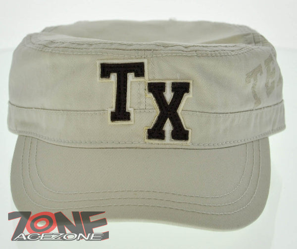 NEW TEXAS TX 100% COTTON VINTAGE CADET PATROL CAP HAT BEIGE