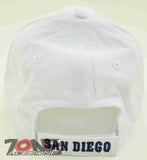 NEW! SD SAN DIEGO CALIFORNIA SD CAP HAT WHITE