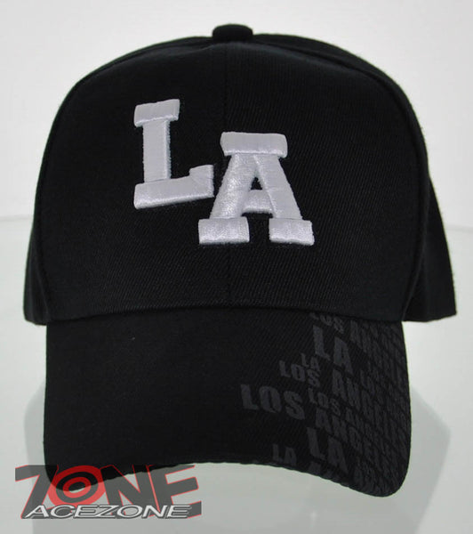 NEW! LA LOS ANGELES CITY SIDE PRINT LA CAP HAT BLACK