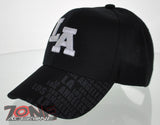 NEW! LA LOS ANGELES CITY SIDE PRINT LA CAP HAT BLACK