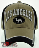 NEW! LA LOS ANGELES CITY LA TWO TONE CAP HAT TAN
