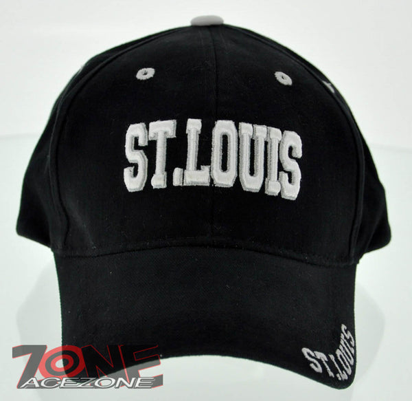 NEW ST. LOUIS MO STATE BALL CAP HAT 100% COTTON BLACK