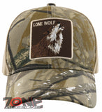NEW! NATIVE LONE WOLF BALL CAP HAT FOREST CAMO TAN