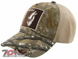 NEW! NATIVE LONE WOLF BALL CAP HAT FOREST CAMO TAN