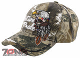 NEW! NATIVE PRIDE INDIAN AMERICAN EAGLE SIDE FEATHERS CAP HAT CAMO