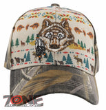 NEW! NATIVE PRIDE INDIAN AMERICAN WOLF DESIGN CAP HAT CAMO