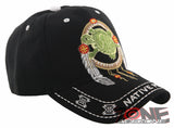 NEW! NATIVE PRIDE INDIAN AMERICAN FEATHERS TURTLE CAP HAT BLACK