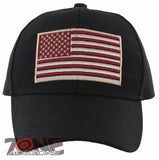 NEW! BIG USA FLAG BALL CAP HAT BLACK