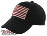 NEW! BIG USA FLAG BALL CAP HAT BLACK