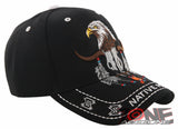NEW! NATIVE PRIDE INDIAN AMERICAN FEATHERS EAGLE BUFFALO SKULL CAP HAT BLACK