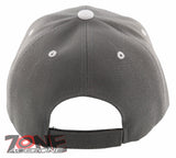 NEW! NATIVE PRIDE INDIAN AMERICAN FEATHERS EAGLE BUFFALO SKULL CAP HAT GRAY