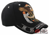 NEW! NATIVE PRIDE INDIAN AMERICAN FEATHERS BIG EAGLE CAP HAT BLACK