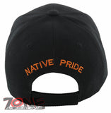 NEW! BIG NATIVE PRIDE EAGLE FEATHERS CAP HAT BLACK