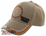 NATIVE PRIDE DREAM CATCHER FEATHER CAP HAT TAN