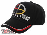 NATIVE PRIDE MEDICINE WHEEL HOOP FEATHER CAP HAT BLACK
