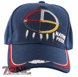 NATIVE PRIDE MEDICINE WHEEL HOOP FEATHER CAP HAT NAVY