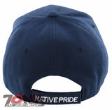 NATIVE PRIDE MEDICINE WHEEL HOOP FEATHER CAP HAT NAVY