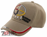 NATIVE PRIDE MEDICINE WHEEL HOOP FEATHER CAP HAT TAN