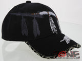 NEW! NATIVE PRIDE PEACE PIPE FEATHERS CAP HAT BLACK